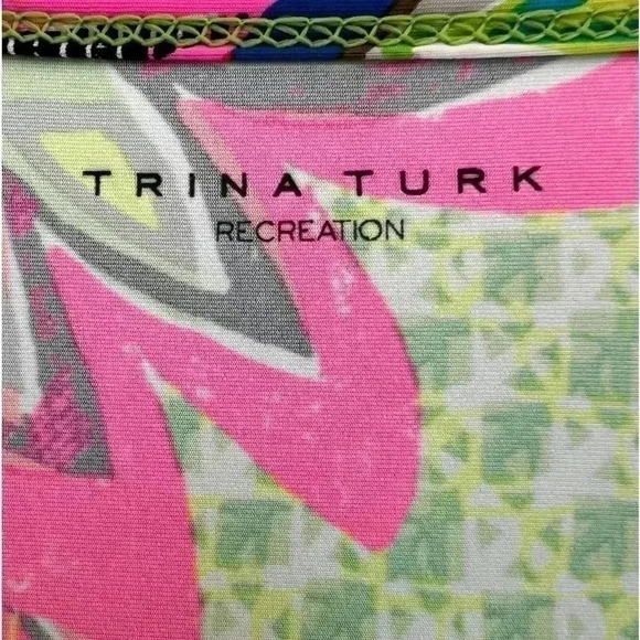 Trina Turk Recreation Resort Tropical Bright Colorful Shirt Tunic Dress Top XS - Picture 4 of 12